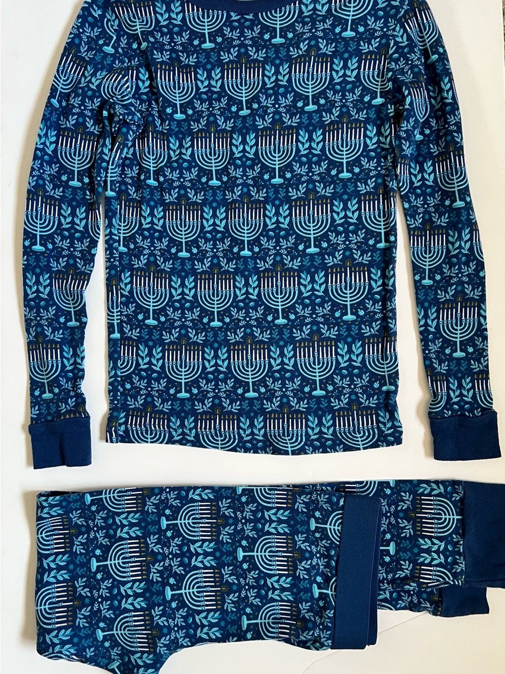 Target Navy and Light Blue Menorah Kids Pajama Set